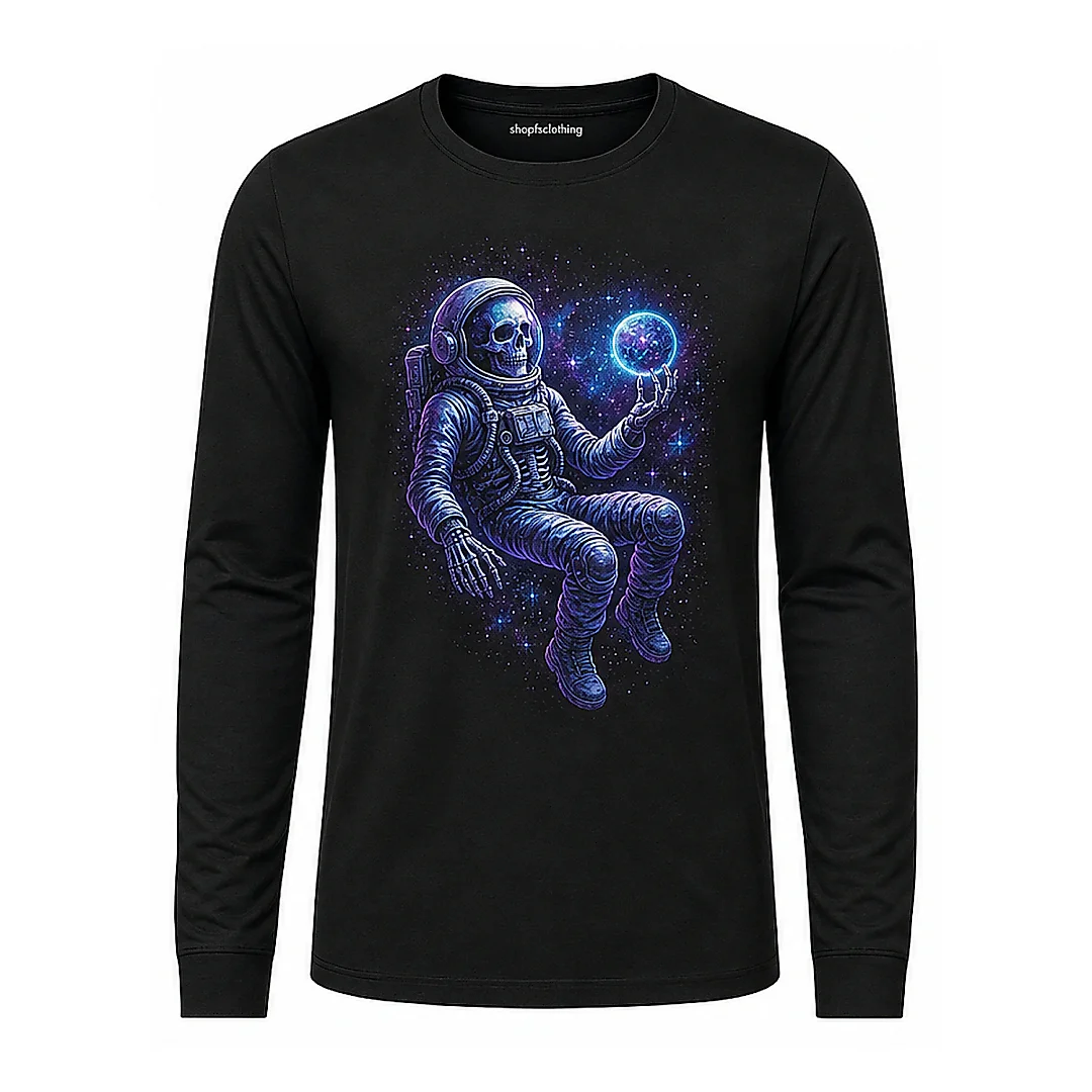 shopfsclothing Men's Cosmic Drifter Graphic Long Sleeve - Sci Fi Space Art