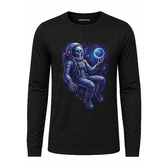 shopfsclothing Men's Cosmic Drifter Graphic Long Sleeve - Sci Fi Space Art