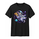 shopfsclothing Men's Cosmic Pizza Cat Graphic T-Shirt - Space Cat Art