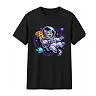 shopfsclothing Men's Cosmic Pizza Cat Graphic T-Shirt - Space Cat Art
