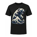 shopfsclothing Men's Ocean Bear Print T-Shirt - Ukiyo-E Streetwear Art