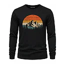 Men's Pine Sunset Graphic Long Sleeve - Outdoorsy Vintage Style
