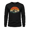 Men's Pine Sunset Graphic Long Sleeve - Outdoorsy Vintage Style