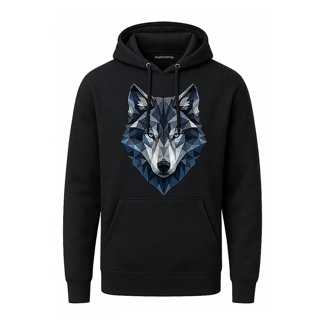 shopfsclothing Men's Arctic Wolf Graphic Hoodie - Wilderness Art Gift