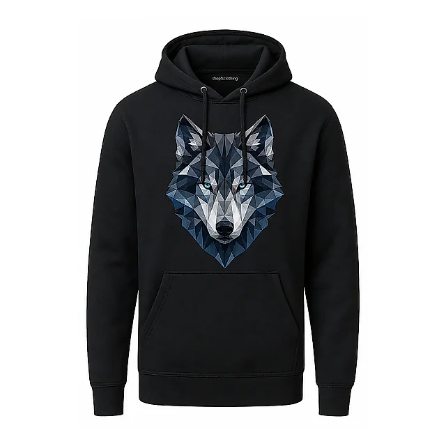 shopfsclothing Men's Arctic Wolf Graphic Hoodie - Wilderness Art Gift