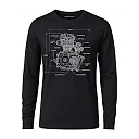 shopfsclothing Men's Engine Blueprint Graphic Long Sleeve - Garage Mechanic Gift