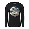 shopfsclothing Men's Moonlit Wave Graphic Long Sleeve - Japanese Art Aesthetic
