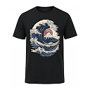 shopfsclothing Men's Ukiyo Wave Mountain Graphic T-Shirt - Japanese Art Aesthetic