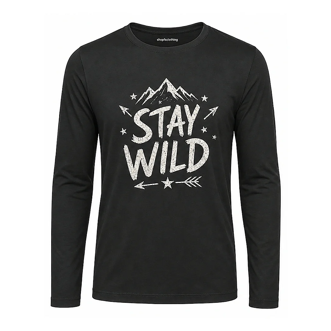 shopfsclothing Men's Wild Trail Graphic Long Sleeve - Adventure Aesthetic