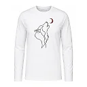 shopfsclothing Men's Crimson Wolf Print Long Sleeve - Nature Graphic