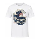 shopfsclothing Men's Ukiyo Wave Mountain Graphic T-Shirt - Japanese Art Aesthetic