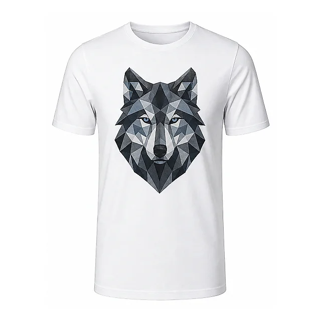 shopfsclothing Men's Facet Wolf Graphic T-Shirt - Modern Outdoor Style