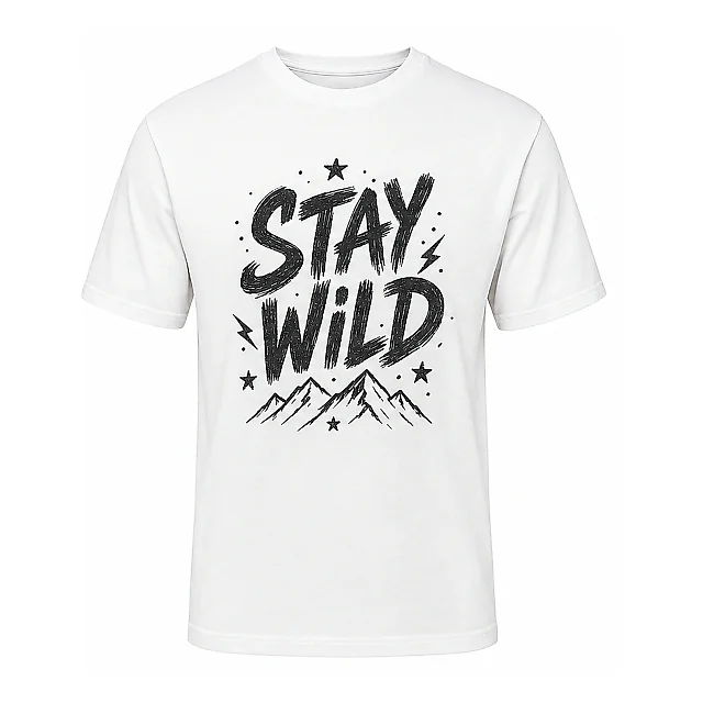 shopfsclothing Men's Stay Wild Graphic T-Shirt - Mountain Quote Tee