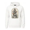 shopfsclothing Men's Desert Bloom Skull Graphic Hoodie - Western Cactus Art