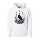 shopfsclothing Men's Lunar Raven Graphic Hoodie - Gothic Celestial Art