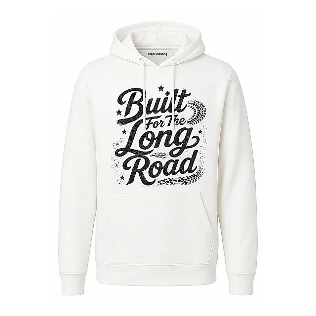 shopfsclothing Men's Long Road Graphic Hoodie - Motivational Quote Design