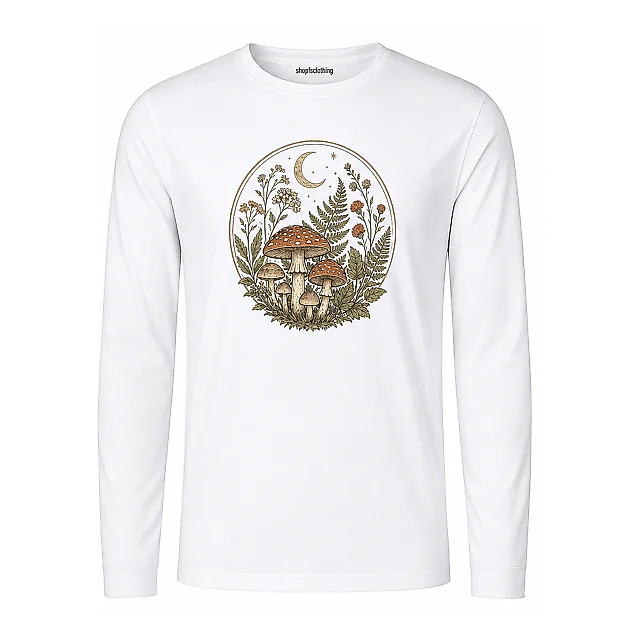 shopfsclothing Men's Moonlit Forage Graphic Long Sleeve - Cottagecore Nature Lover