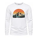 Men's Pine Sunset Graphic Long Sleeve - Outdoorsy Vintage Style