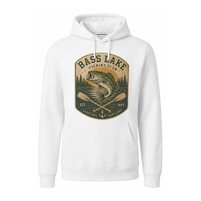 shopfsclothing Men's Bass Paddle Graphic Hoodie - Fishing Club Style