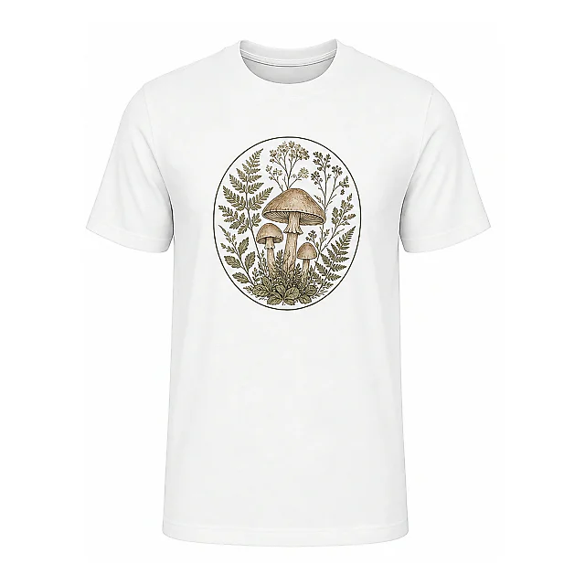 shopfsclothing Men's Ferncap Circle Graphic T-Shirt - Cottagecore Nature Lover