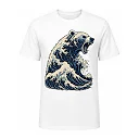 shopfsclothing Men's Ocean Bear Print T-Shirt - Ukiyo-E Streetwear Art
