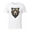 shopfsclothing Men's Polygon Bear Graphic T-Shirt - Outdoor Nature Style