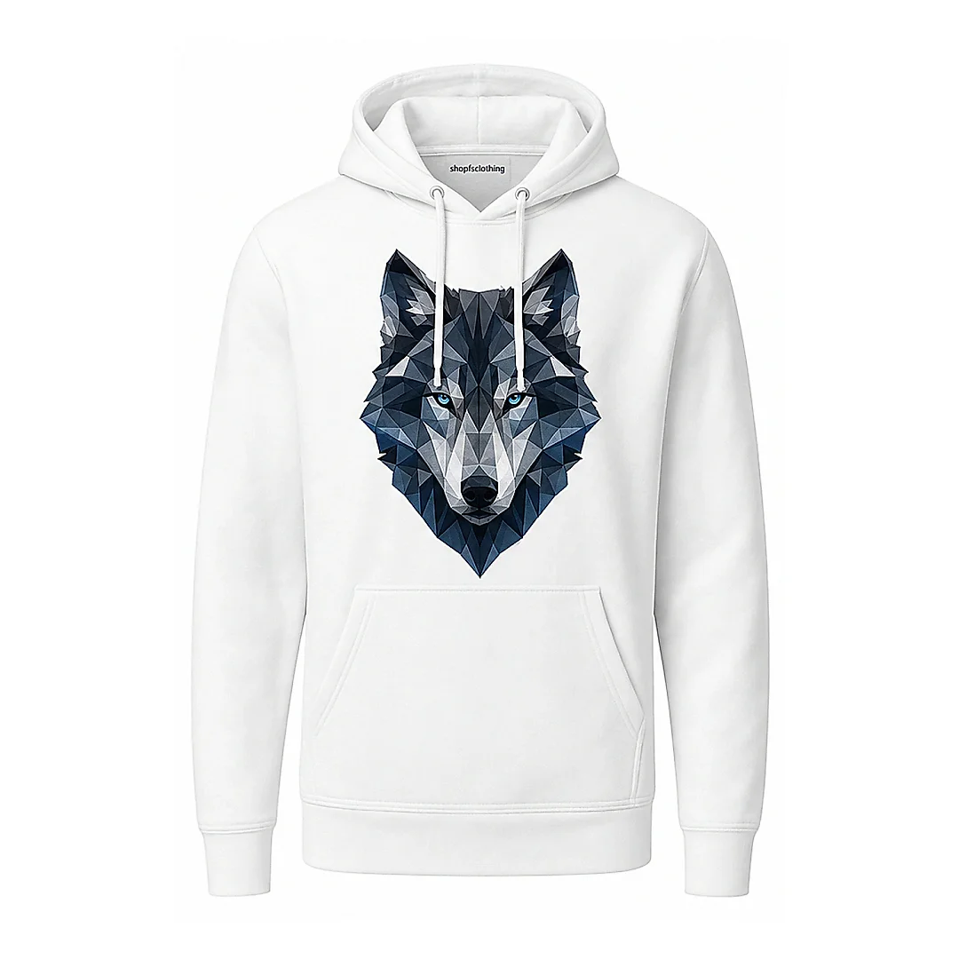 shopfsclothing Men's Arctic Wolf Graphic Hoodie - Wilderness Art Gift