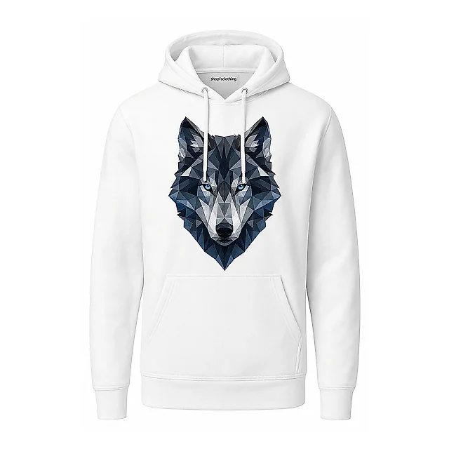 shopfsclothing Men's Arctic Wolf Graphic Hoodie - Wilderness Art Gift