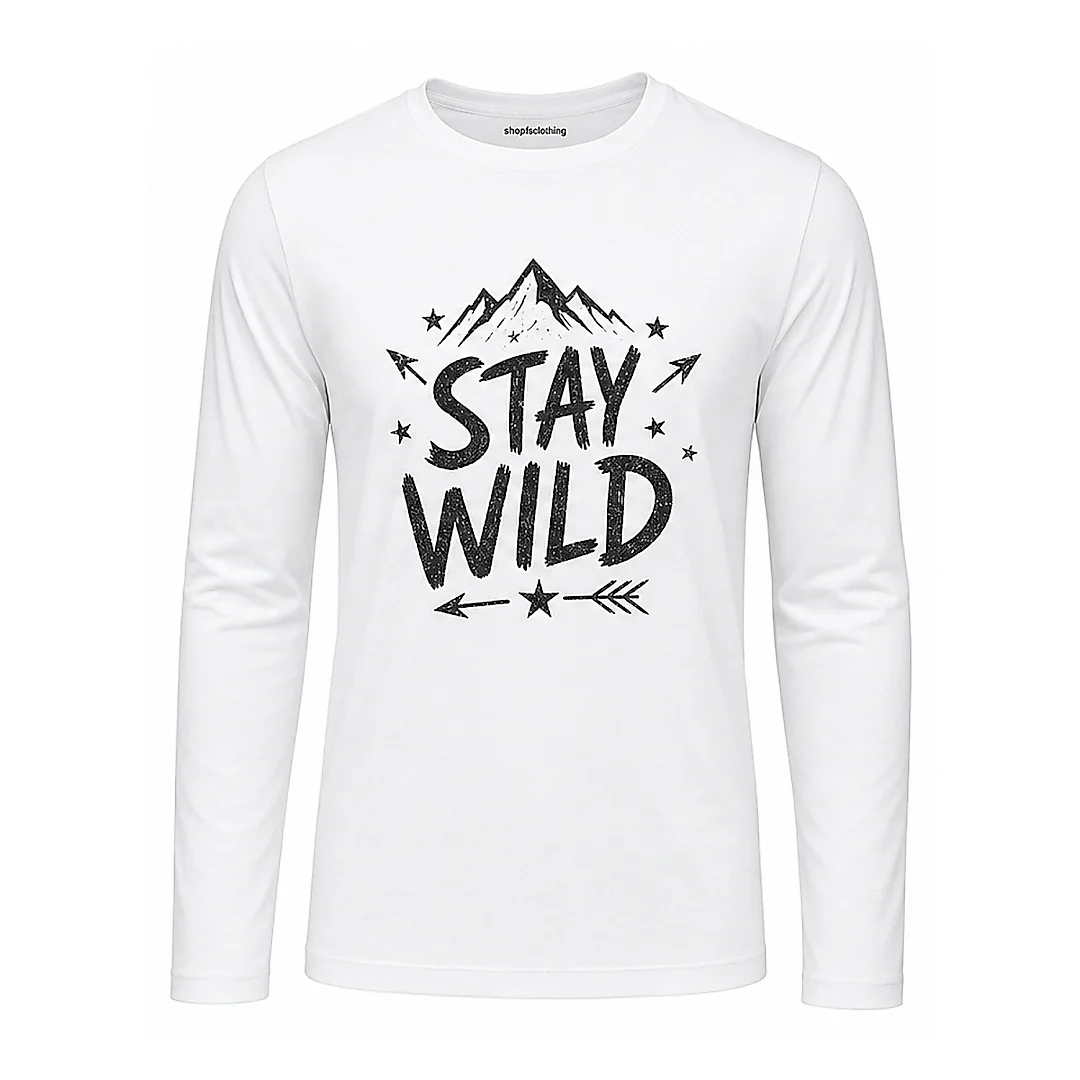 shopfsclothing Men's Wild Trail Graphic Long Sleeve - Adventure Aesthetic